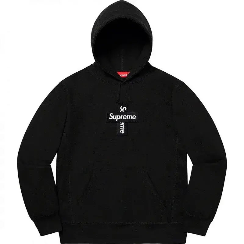 Supreme Cross Box Logo Hoodie Black