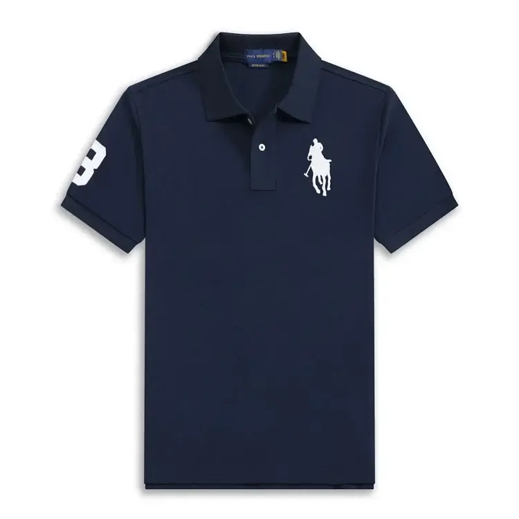 Polo Ralph Lauren  Sport Navy Blue Short Sleeve Polo Shirt with White Polo Player Logo & Number