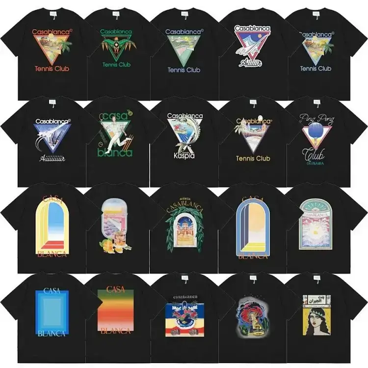 Casablanca Black T-Shirts: Artistic Prints